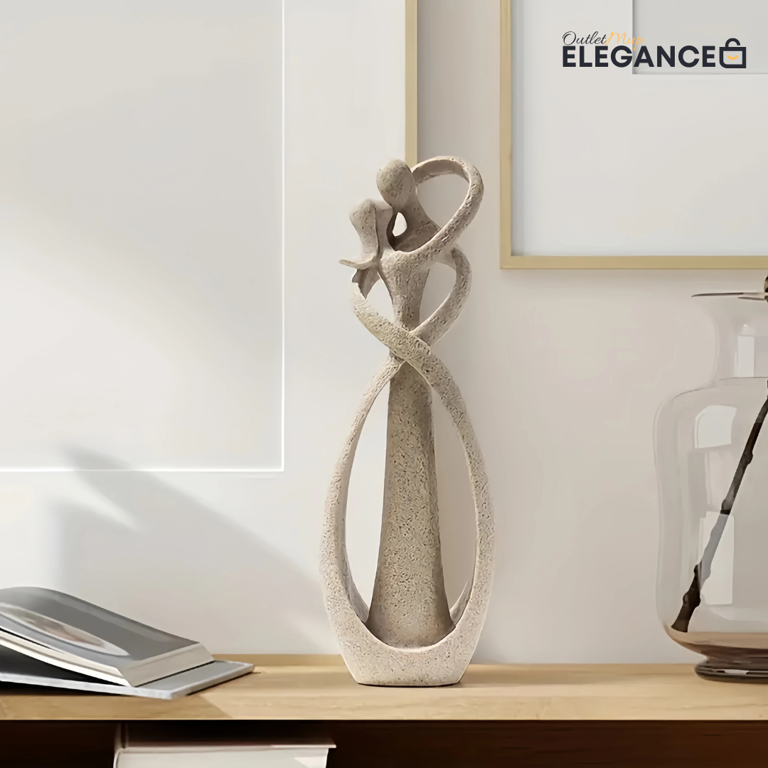 Escultura Abstrata Casal Elegance-0165-OutletMup-OutletMup
