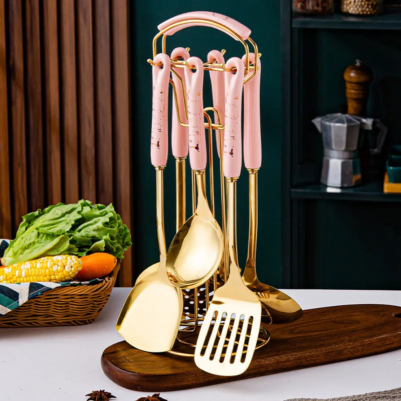 Conjunto de Utensílios para Cozinha em Aço Signature-0164-OutletMup-Rosé-OutletMup