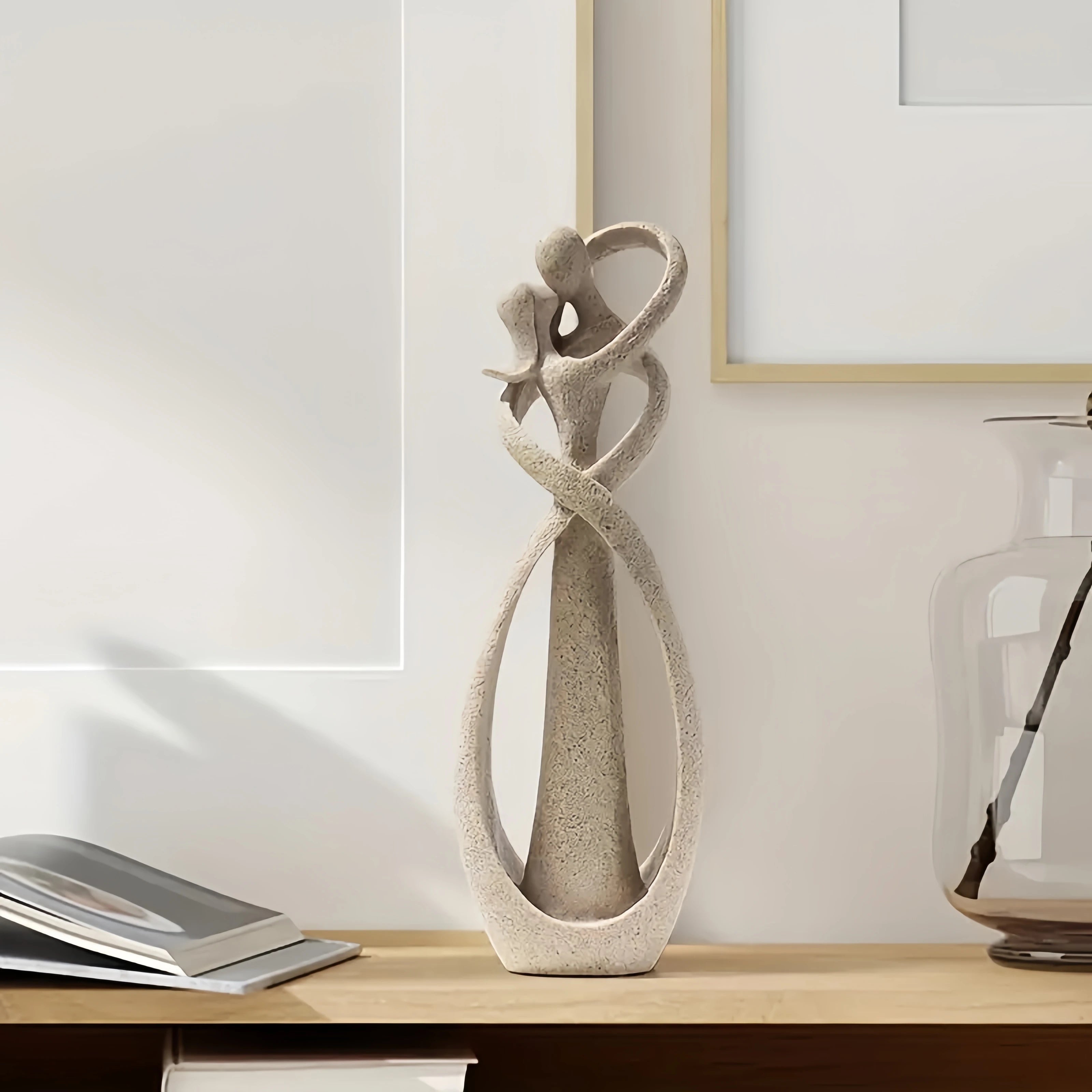 Escultura Abstrata Casal Elegance-0165-OutletMup-OutletMup