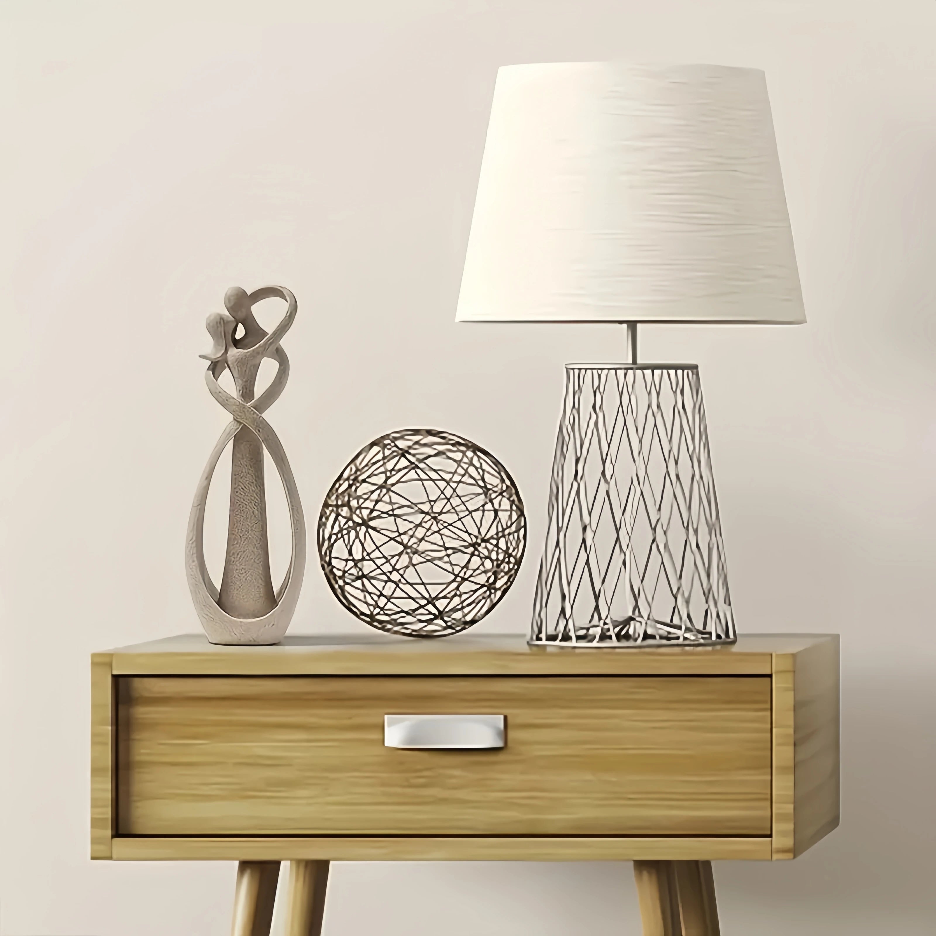 Escultura Abstrata Casal Elegance-0165-OutletMup-OutletMup