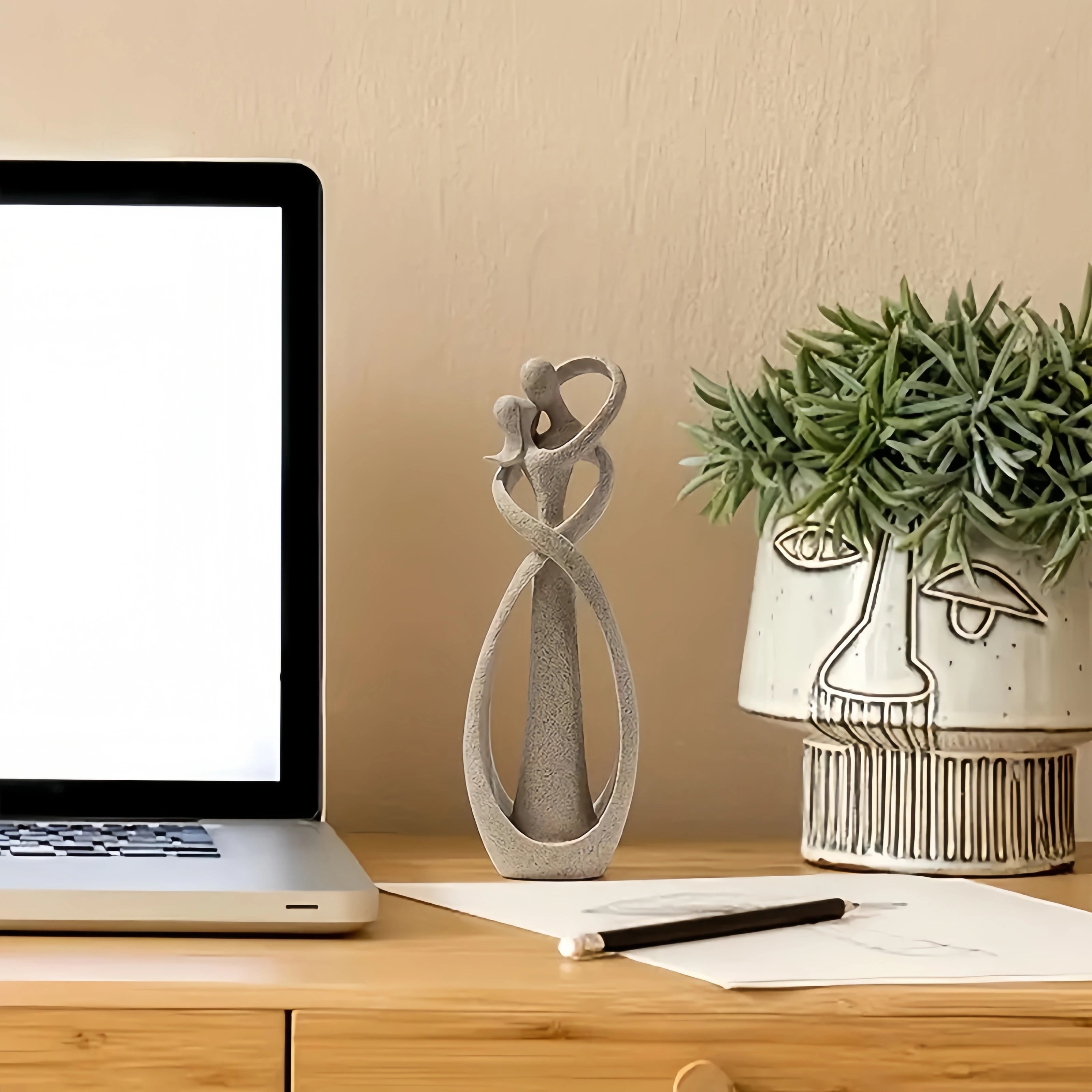 Escultura Abstrata Casal Elegance-0165-OutletMup-OutletMup