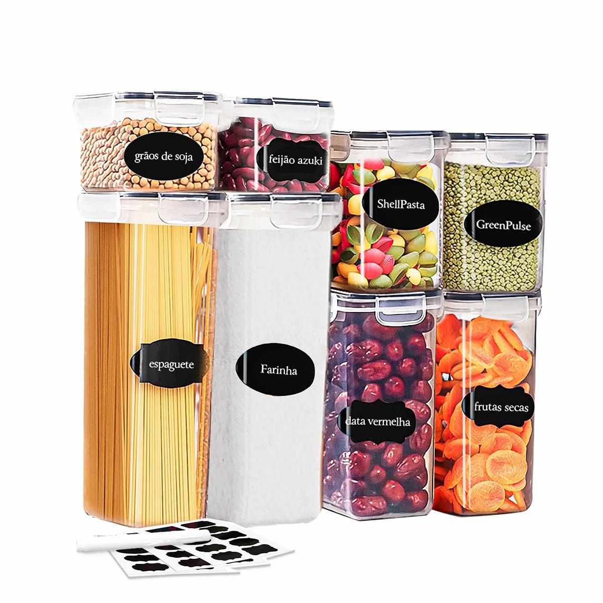 Conjunto de Potes Herméticos para Alimentos Mup-0035-OutletMup-Kit com 8 unidades (+1 Brinde)-OutletMup