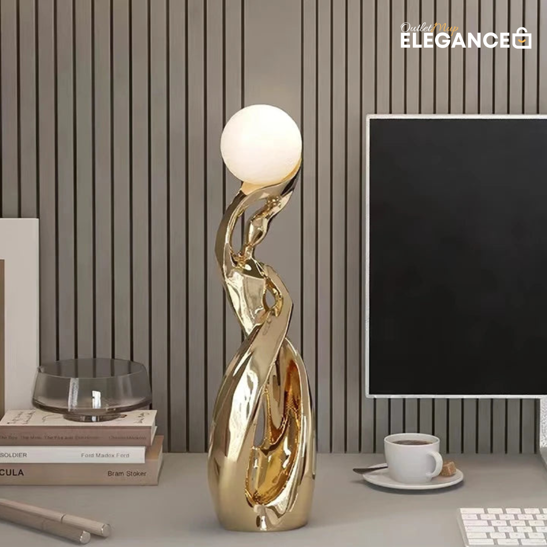 Escultura Decorativa Luminosa em Resina Elegance-0168-OutletMup-OutletMup