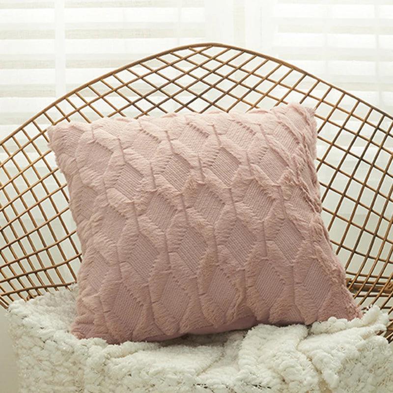 Capa de Almofada em Plush Fluffy 45x45cm Mup-0024-OutletMup-Rosa Couro-45x45cm-OutletMup