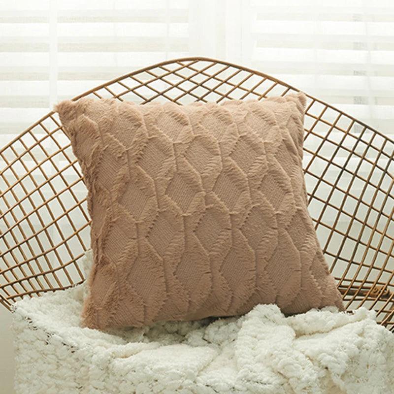 Capa de Almofada em Plush Fluffy 45x45cm Mup-0024-OutletMup-Café-45x45cm-OutletMup