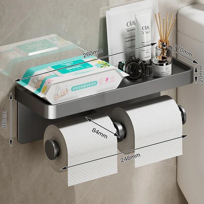 Suporte para Papel Higiênico em Liga de Alumínio Mup-0146-OutletMup-Gran Cinza-OutletMup