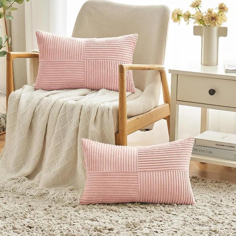 Capa de Almofada Texturizada Corduroy com Listras-0025-OutletMup-OutletMup