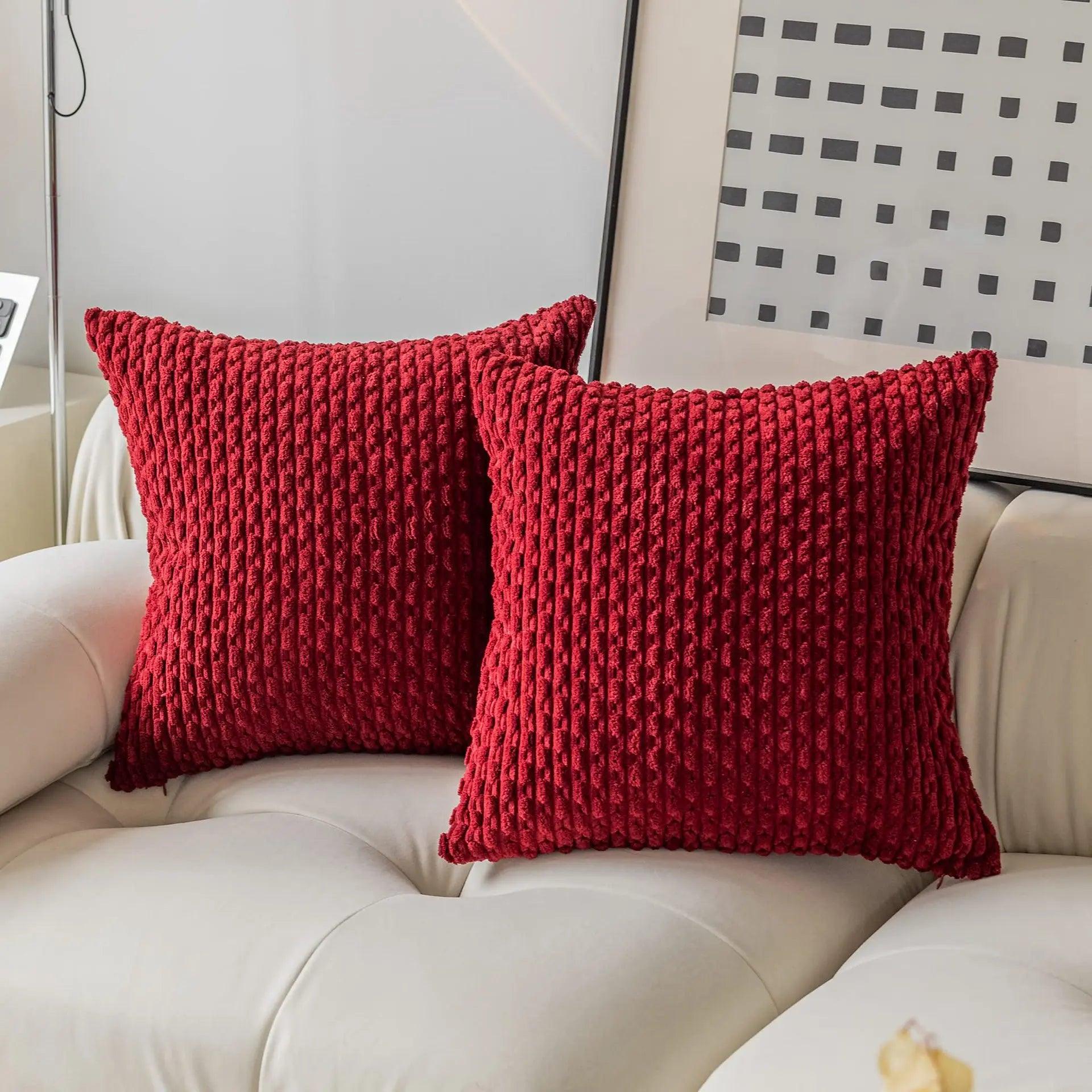 Capa de Almofada 45x45cm – Corduroy Alta Qualidade Mup-0021-OutletMup-Vermelho-OutletMup