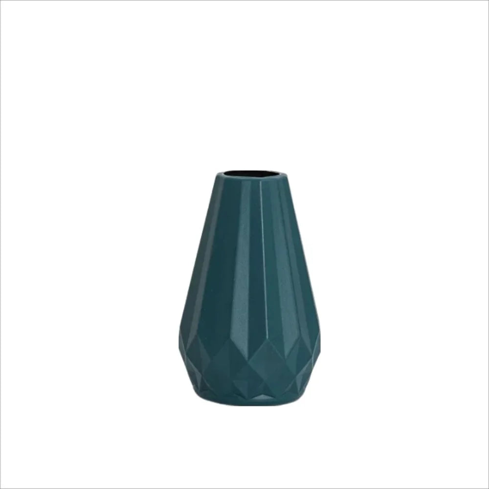 Vaso Decorativo Formato Diamante-0163-OutletMup-Verde Escuro-OutletMup