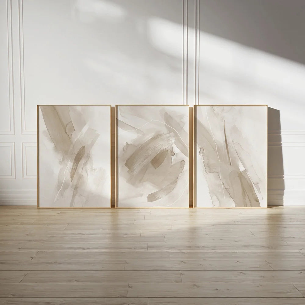 Quadros Abstratos Tons Neutros