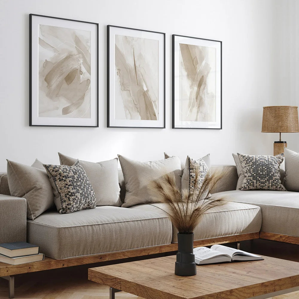 Quadros Abstratos Tons Neutros