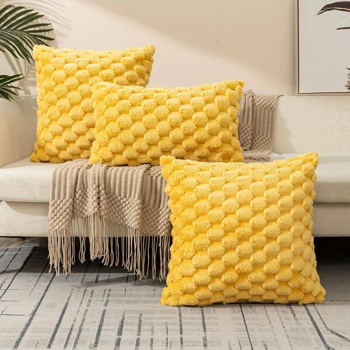 Capa de Almofada Aconchegante para Sala Mup-0022-OutletMup-Amarelo-30x50cm-OutletMup