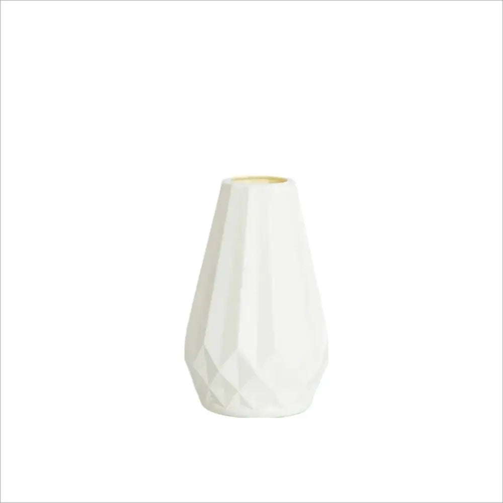 Vaso Decorativo Formato Diamante-0163-OutletMup-Branco-OutletMup