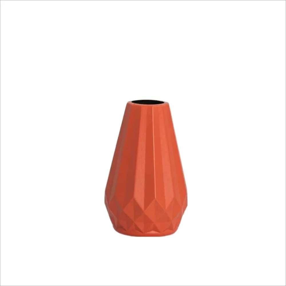 Vaso Decorativo Formato Diamante-0163-OutletMup-Laranja-OutletMup