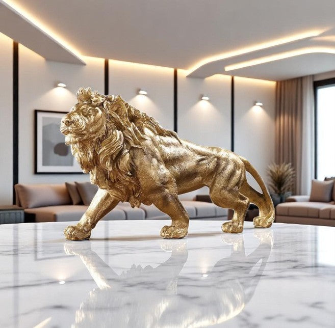 Golden Lion Sculpture