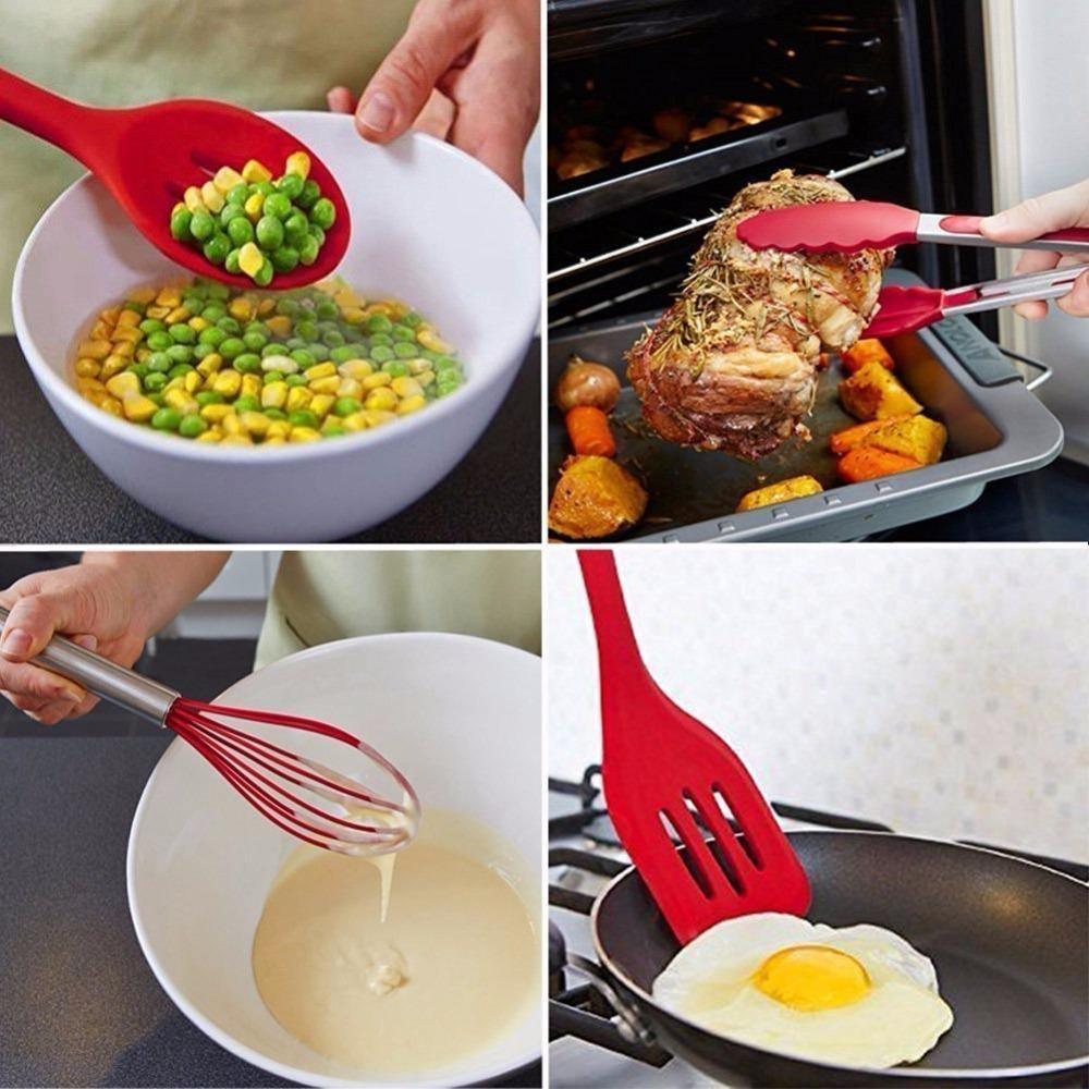 Conjunto de Utensílios em Silicone Resistentes e Práticos para Cozinha Mup-0036-OutletMup-OutletMup